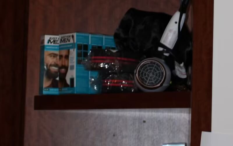 Just for Men hair dye stuffed into a closet in Diddy's mansion.