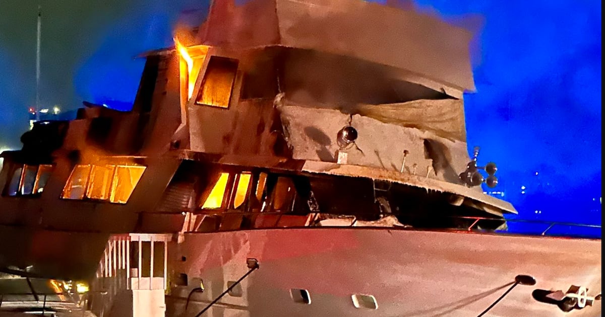 Luxury Yacht Blaze Sparks Spectacular Fireworks Show