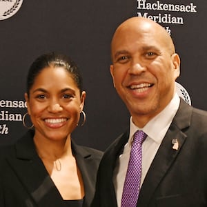 EAST RUTHERFORD, NJ - NOVEMBER 21:  Senator Cory Booker and Alexis Lewis attends the 2025 New Jersey Hall Of Fame Induction Ceremony at American Dream on November 21, 2025 in East Rutherford, New Jersey.