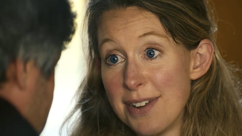 Elizabeth Holmes in the new A24 documentary about her life.