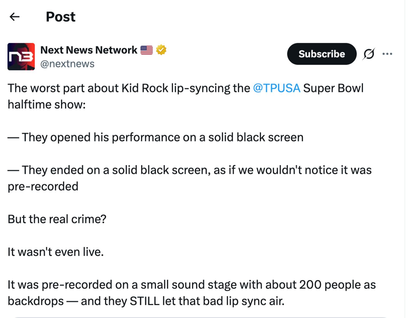 Kid Rock Accidentally Admits MAGA Halftime Show Was Taped