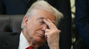 President Donald Trump gestures in the Oval Office of the White House in Washington, DC on November 6, 2025.