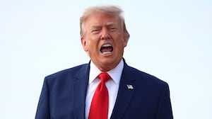 JOINT BASE ANDREWS, MARYLAND - JULY 22: U.S. President Donald Trump calls out to reporters after getting off Air Force One on July 22, 2026 at Joint Base Andrews, Maryland. Trump is returning from attending a dignified transfer at Dover Air Force Base and a rally in Georgia. (Photo by Kevin Dietsch/Getty Images)