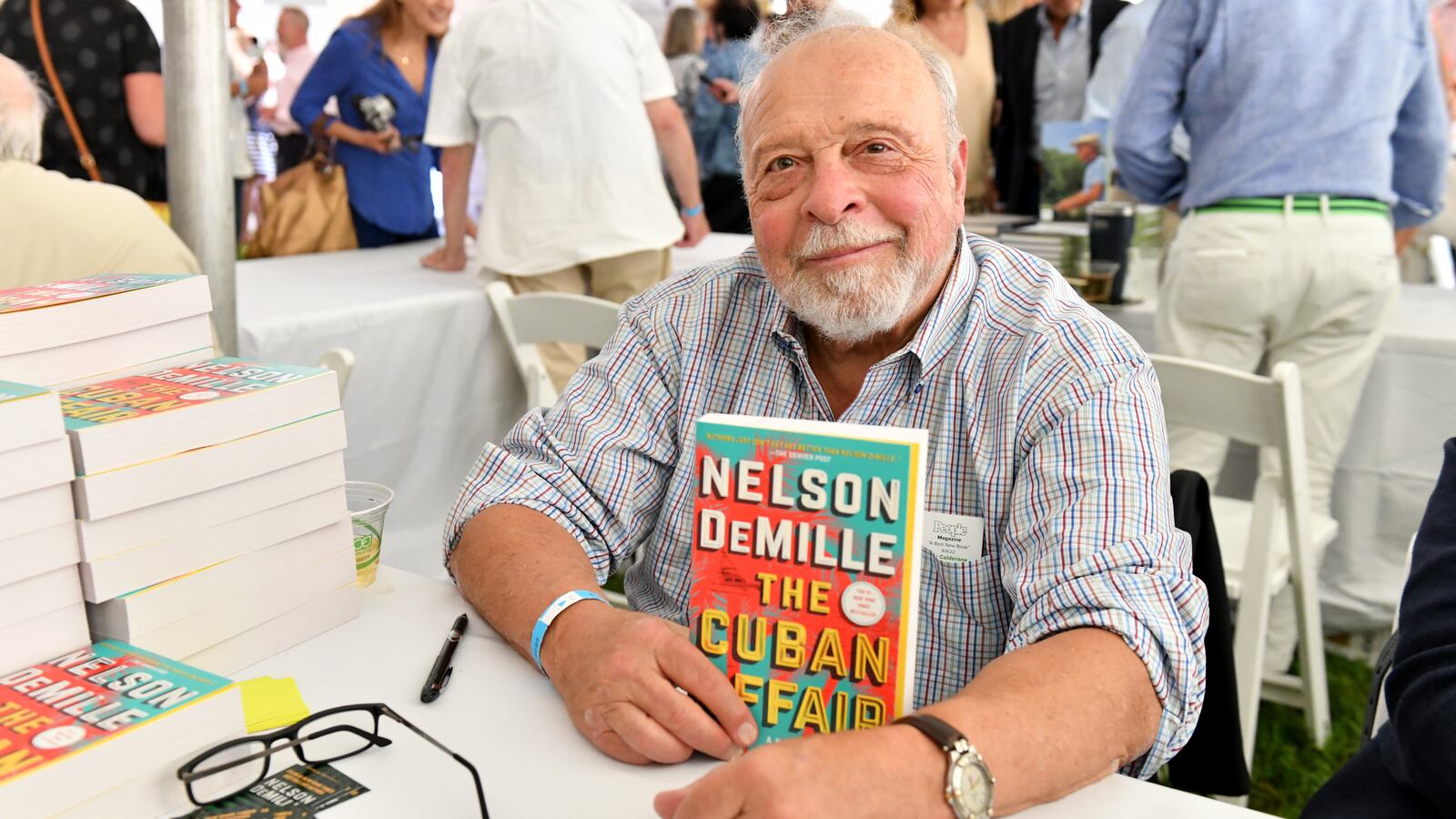 Nelson DeMille attends the Authors Night with The East Hampton Library at The East Hampton Library on August 13, 2022