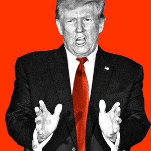 A photo illustration of Donald Trump