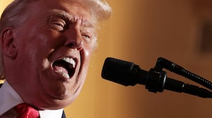 U.S. President Donald Trump delivers remarks during an event at Mount Airy Casino Resort.