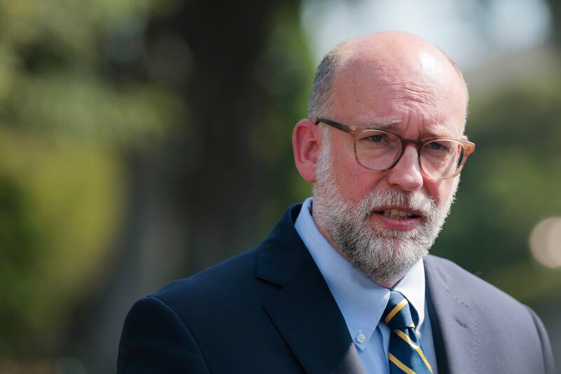 Russell Vought, Director of the Office of Management and Budget (OMB), speaks with reporters outside of the West Wing of the White House on July 17, 2025 in Washington, DC.