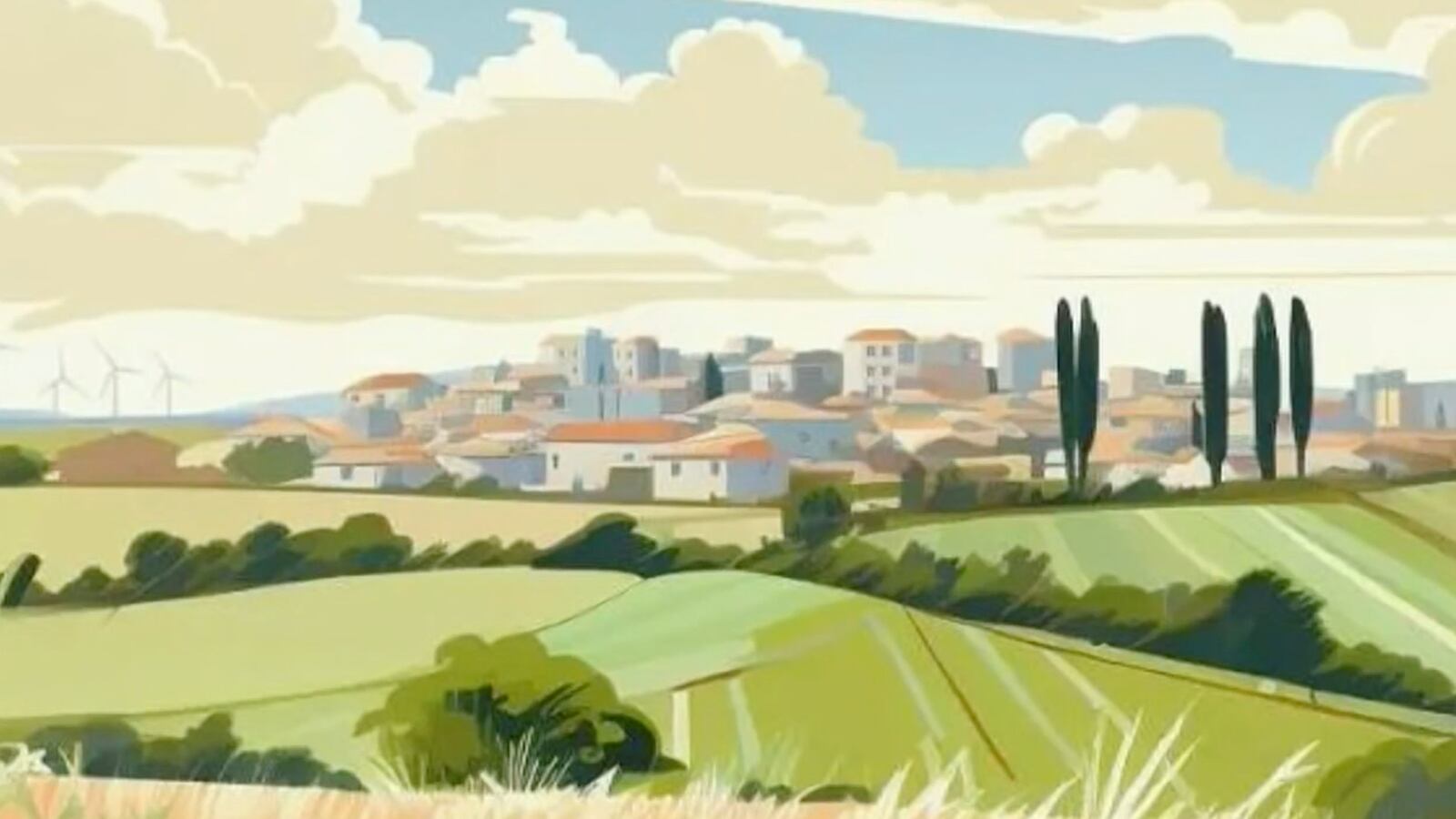 Renderings from California Forever showing its envisioned new city in Solano County, California.