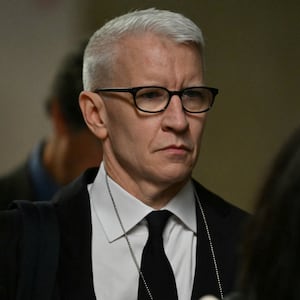 U.S. journalist Anderson Cooper arrives for the trial of former President Donald Trump at Manhattan Criminal Court in New York City, on May 16, 2024. Trump's defense team continues the questioning of Michael Cohen, the key witness in the criminal trial of the former president.  Angela Weiss/Pool via REUTERS
