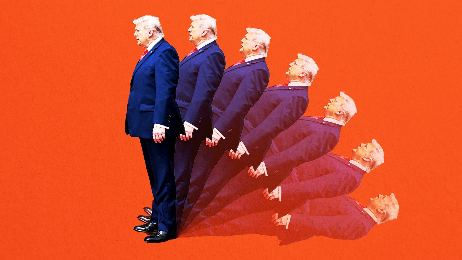 Donald Trump falling down