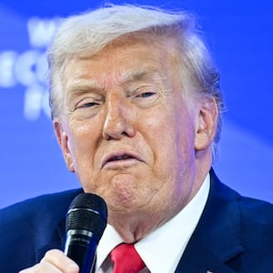 US President Donald Trump speaks during the World Economic Forum (WEF) annual meeting in Davos on January 21, 2026. The World Economic Forum takes place in Davos from January 19 to January 23, 2026. (Photo by Mandel NGAN / AFP via Getty Images)