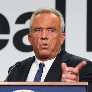 WASHINGTON, DC - FEBRUARY 11: U.S. Secretary of Health and Human Services Robert F. Kennedy Jr. speaks during an event to "Celebrate the Implementation of the Dietary Guidelines for Americans" at the Health and Human Services Headquarters on February 11, 2026 in Washington, DC.  Kennedy celebrated the updated guidelines and the Make America Healthy Again movement with Agriculture Secretary Brooke Rollins, former boxing heavyweight champion Mike Tyson, U.S. Chief Design Officer Joe Gebbia, American Medical Association President Bobby Mukkamala, Chef Andrew Gruel, Defense Department Undersecretary Mike Obadal, and Bureau of Prisons Director William Marshall. (Photo by Michael M. Santiago/Getty Images)