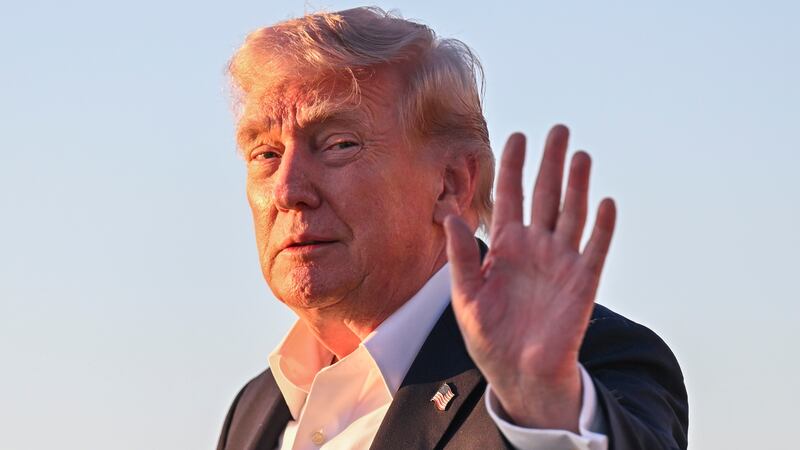 President Donald Trump disembarks from Air Force One upon arrival from Miami on May 3, 2026 at Joint Base Andrews, Florida. Trump spent the weekend at his Mar-a-Lago resort in Doral, Florida.