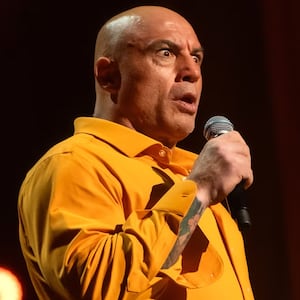 Joe Rogan is pictured during a 2024 Netflix comedy special.