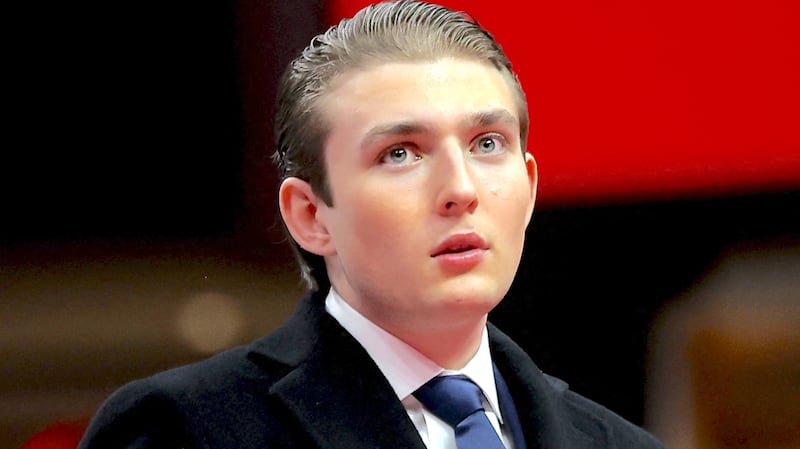 Barron Trump attends the inaugural parade inside Capital One Arena on the inauguration day of his father U.S. President Donald Trump's second presidential term, in Washington, U.S. January 20, 2025.