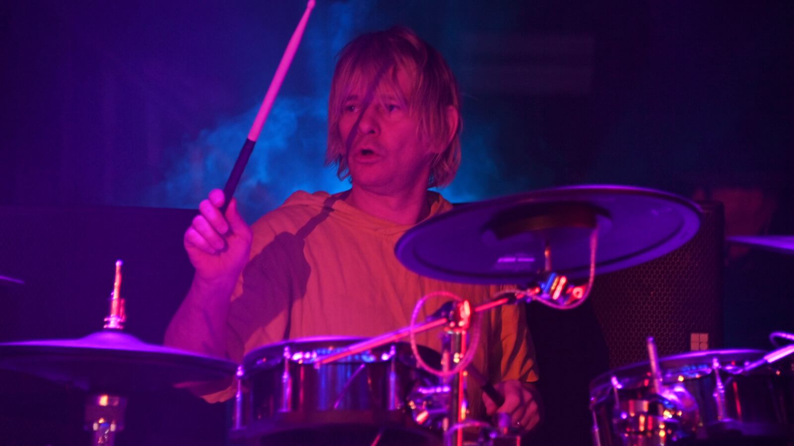 Zak Starkey performs at the 'Manta Of The Cosmos' performance at The Box on June 5, 2023 in London, England.