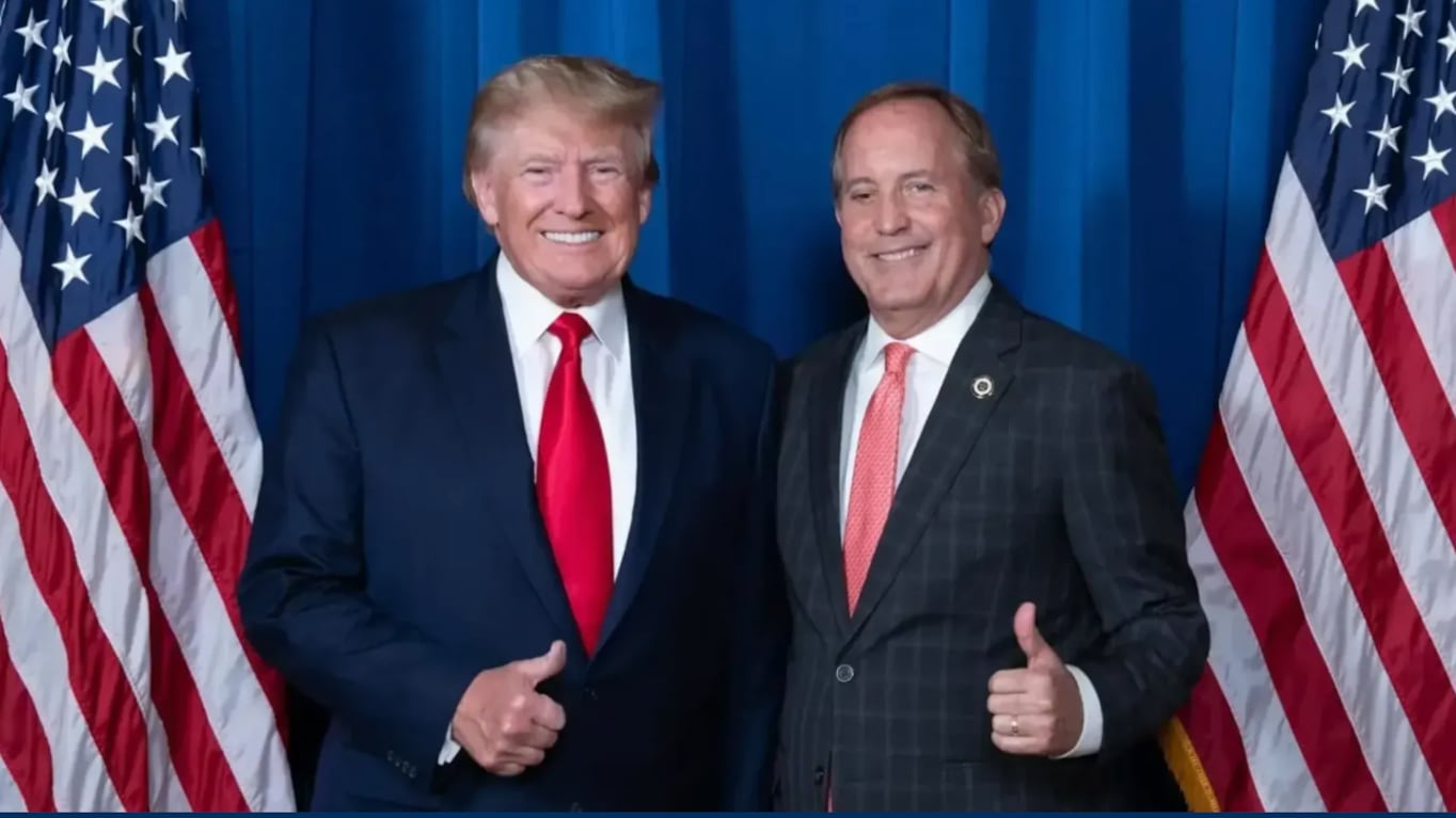 Texas AG Ken Paxton also shows him alongside President Trump on his website as he mounts a primary challenge against Sen. John Cornyn.