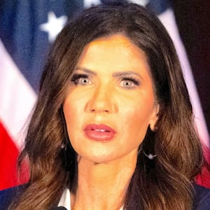 Kristi Noem speaks at the Sergeant Benevolent Association conference at the Grand Hyatt in Nashville, Tennessee, U.S., on March 5, 2026 shortly after U.S. President Donald Trump announced she would be replaced as Homeland Security secretary.