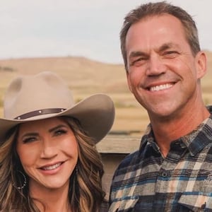 A photo shared of Bryon Noem with his wife Kristi in 2023.