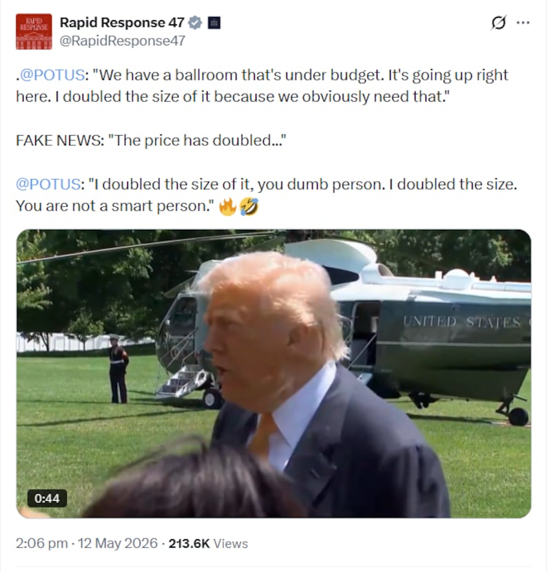 The White House's reaction to Trump calling a female reporter a "dumb person."