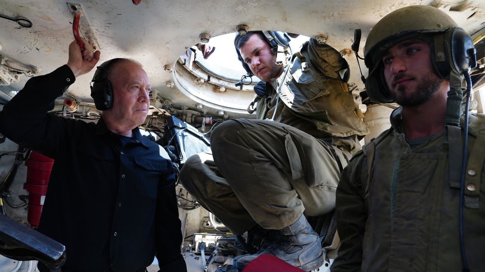 Israeli Defense Minister Yoav Gallant visits army units on the border between Israel and Gaza Strip near Rafah, Gaza on May 07, 2024.