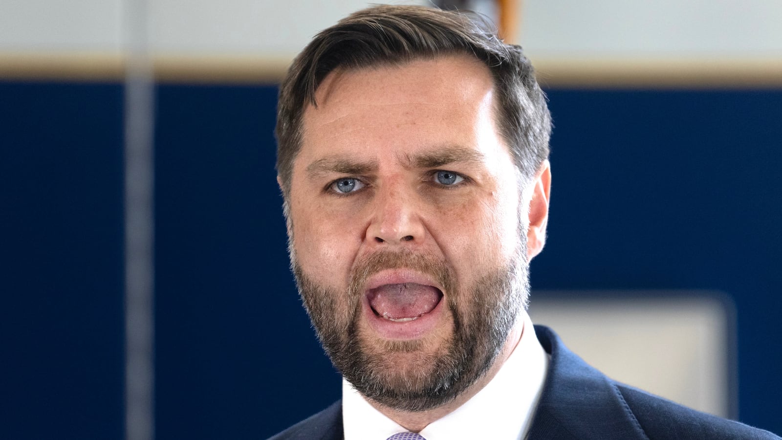 Vice President JD Vance speaks to the press following a tour of the multiagency Federal Joint Operations Center at the Wilshire Federal Building on June 20, 2025 in Los Angeles, California.
