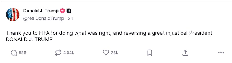 @realDonaldTrump/ TruthSocial