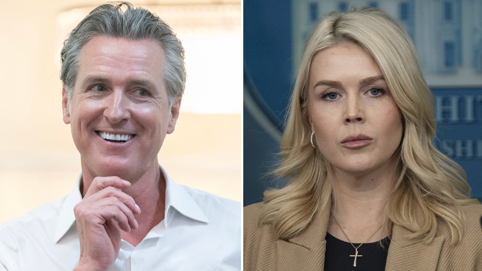 Gavin Newsom and Karoline Leavitt