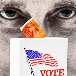 Vladimir Putin, Donald Trump, Voting box