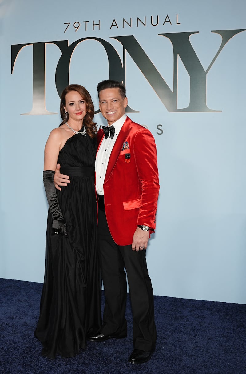 Amy Acker and James Carpinello pose during the 79th Annual Tony Awards in New York City, U.S., June 7, 2026. REUTERS/Angelina Katsanis
