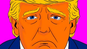 Donald Trump crying illustration, illo