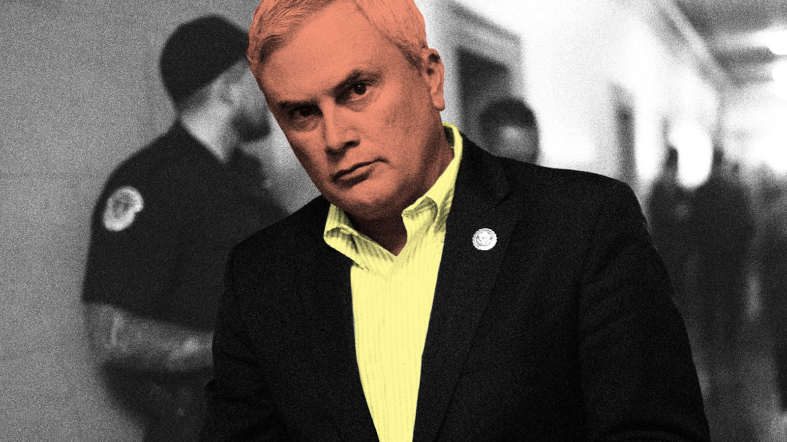 A photo illustration of James Comer.