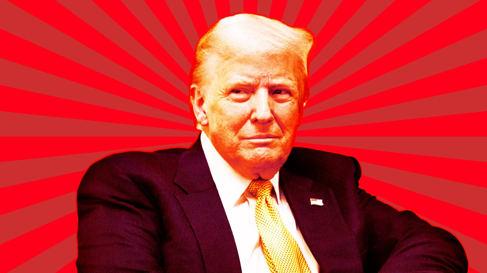 A photo illustration of Donald trump.