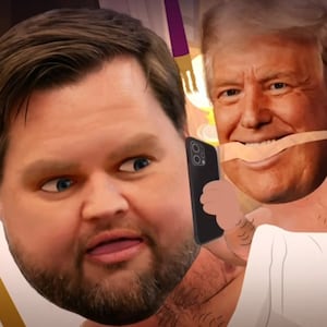 South Park, Vance on phone next to naked Trump