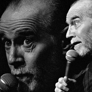 George Carlin performs a standup routine at the Cheyenne Civic Center.