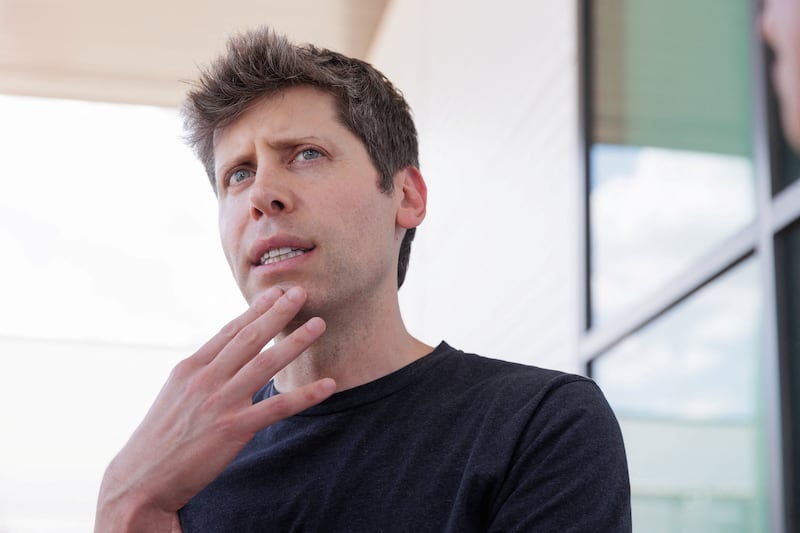 OpenAI CEO Sam Altman speaks to media following a Q&A at the OpenAI data center in Abilene, Texas, U.S., September 23, 2025.  REUTERS/Shelby Tauber/Pool