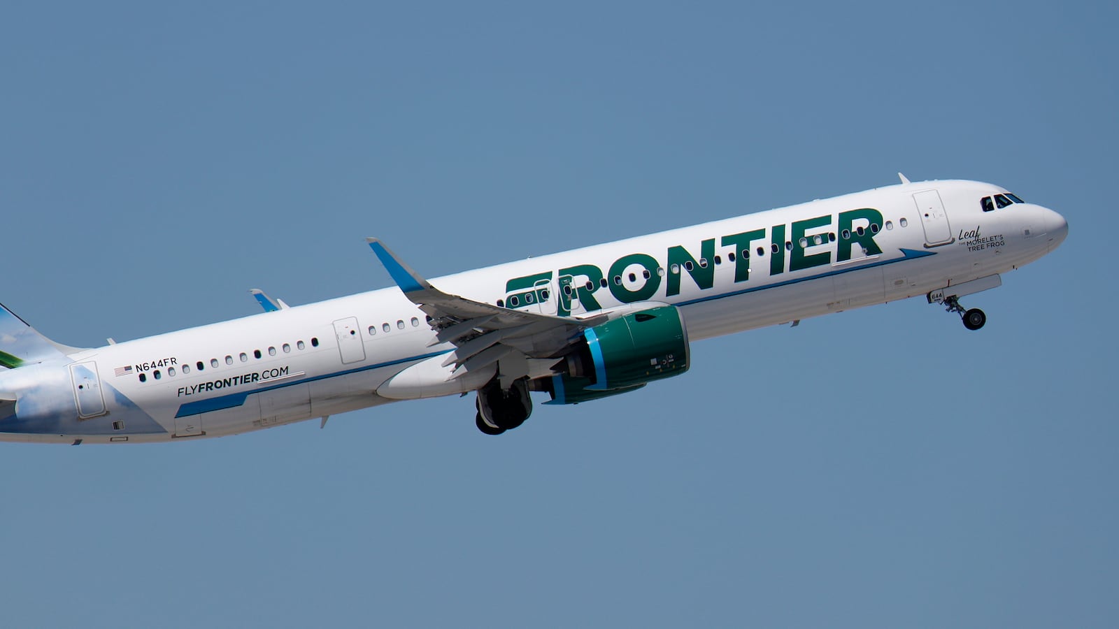LAS VEGAS, NEVADA - MARCH 11: A Frontier Airlines Airbus A321 airplane departs from Harry Reid International Airport en route to Ontario on March 15, 2026 in Las Vegas, Nevada. (Photo by Kevin Carter/Getty Images)