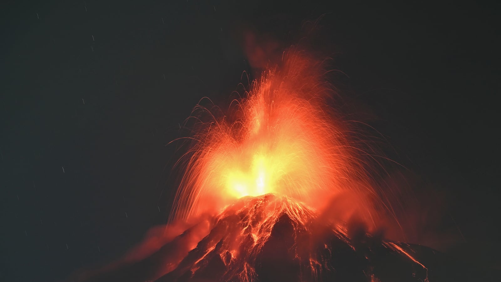 The Volcan de Fuego erupting