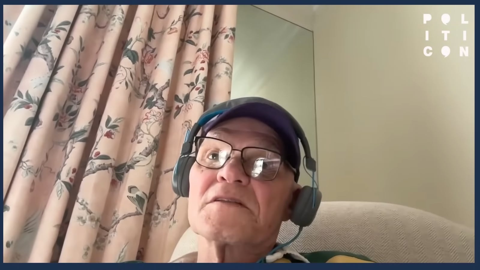 Democratic strategist James Carville appears seated in a chair in a video posted to Politicon's YouTube page.