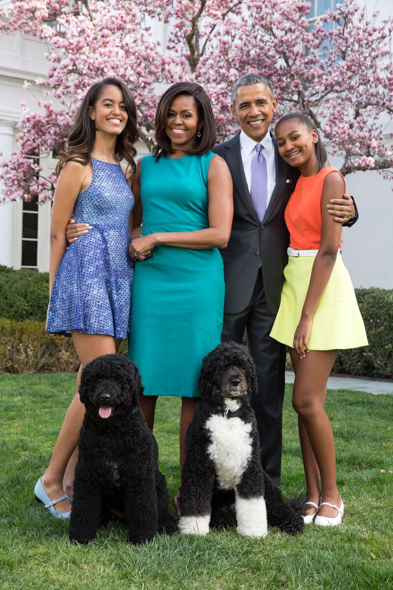 The Obamas at the White House in 2015.