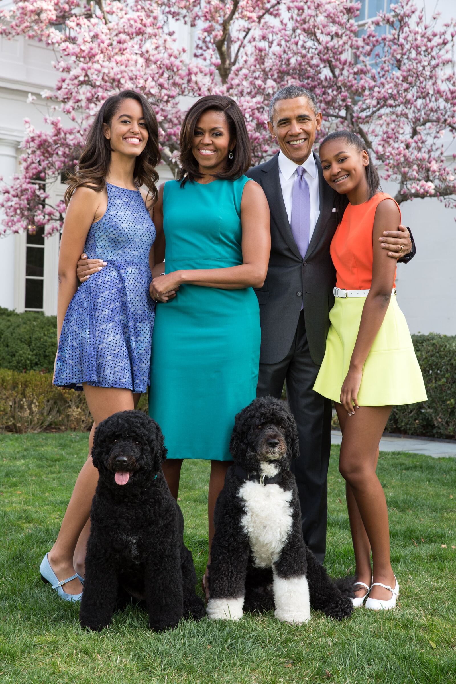 The Obamas at the White House in 2015.