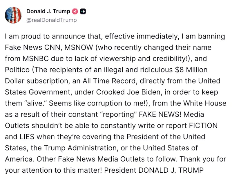 Donald Trump tries to shut down the press.