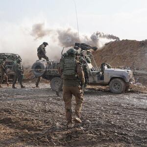 Israeli soldiers operate in Gaza amid the ongoing conflict between Israel and the Palestinian Islamist group Hamas, in this handout picture released on Dec. 14, 2023.