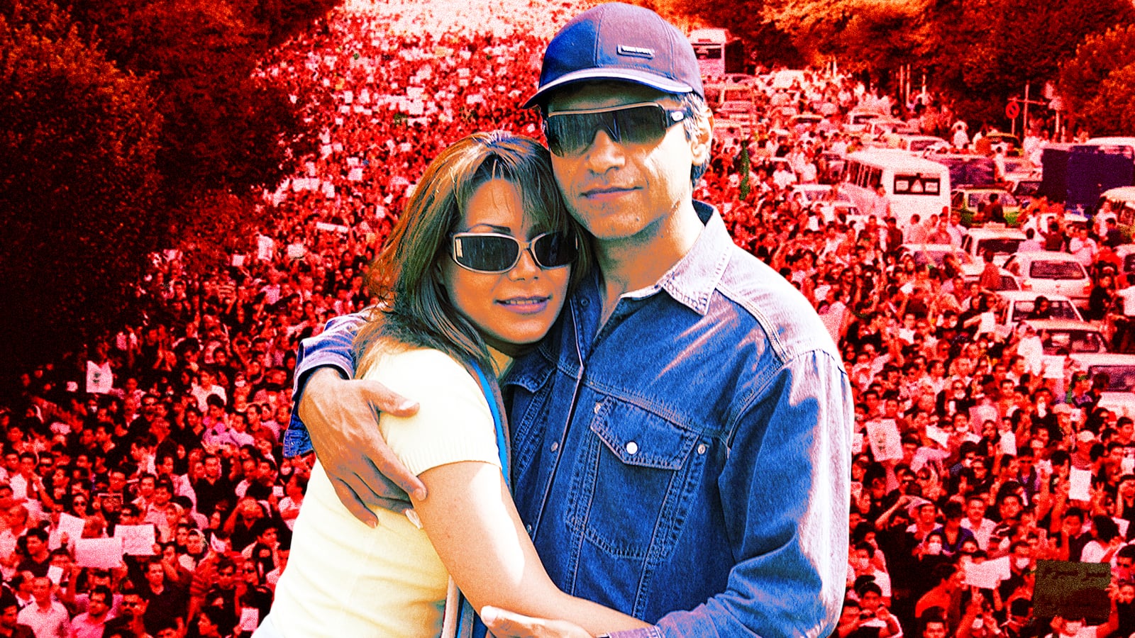 A photo illustration of Neda Agha Soltan and Caspian Makan, protesters marching against the results of the Iranian presidential election in central Tehran June 18, 2009.