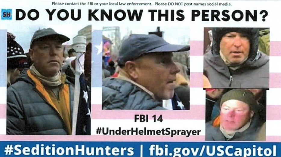 Bryan Bishop, also known as UnderHelmetSprayer, was arrested for taking part in the Capitol riot.