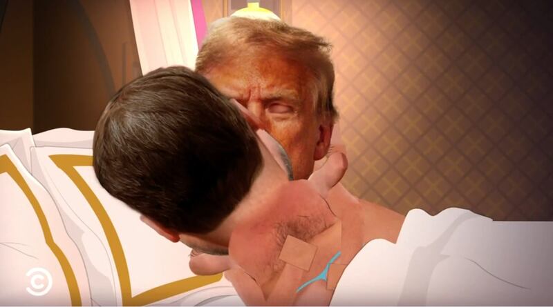 South Park, JD Vance and President Trump having sex.