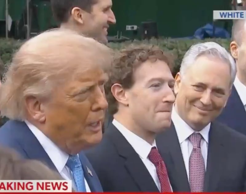 Mark Zuckerberg appeared to hold back a laugh as the president insulted a CNN reporter doing her job.