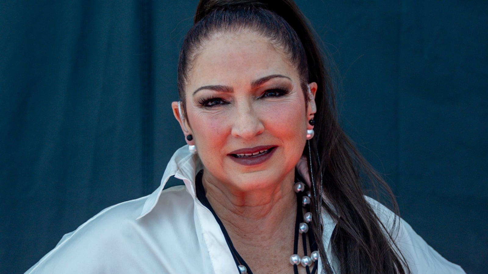 Singer Gloria Estefan poses before her concert at the Plaza de Colon, on October 5, 2025, in Madrid, Spain