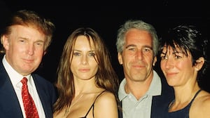 Donald Trump, Melania Trump, Jeffrey Epstein, and Ghislaine Maxwell.