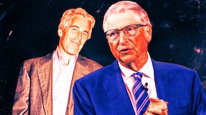 A photo illustration of Bill Gates and Jeffrey Epstein.